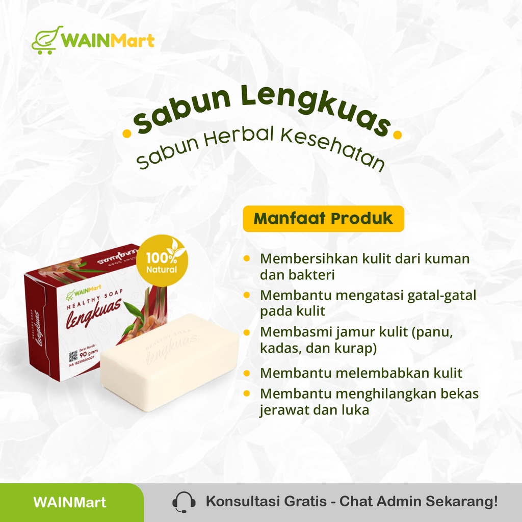 WAINMart Sabun Panu Ekstrak Lengkuas | Penghilang Kurap, Panu, Jamur, Kadas, Gatal | Healthy Soap