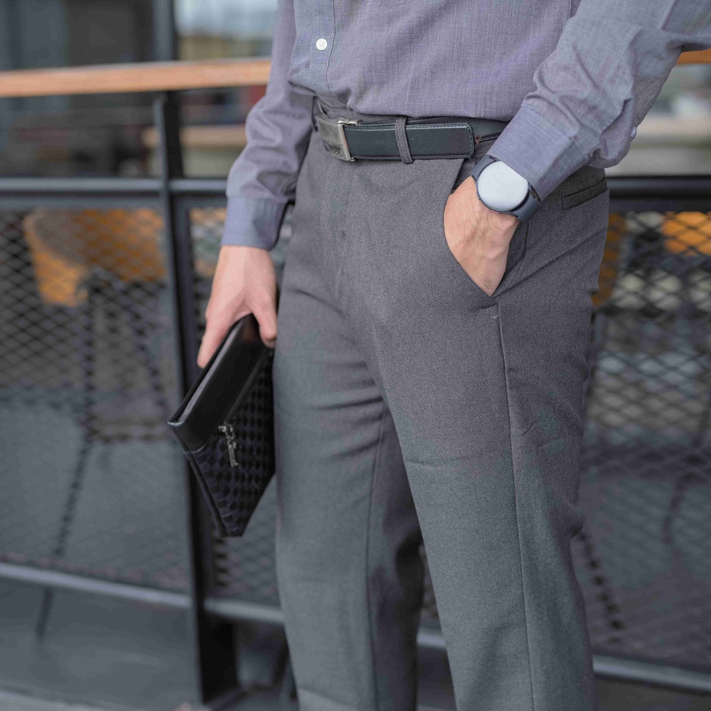 ZUITER - Dark Grey Basic Pants | Celana Bahan kerja pria