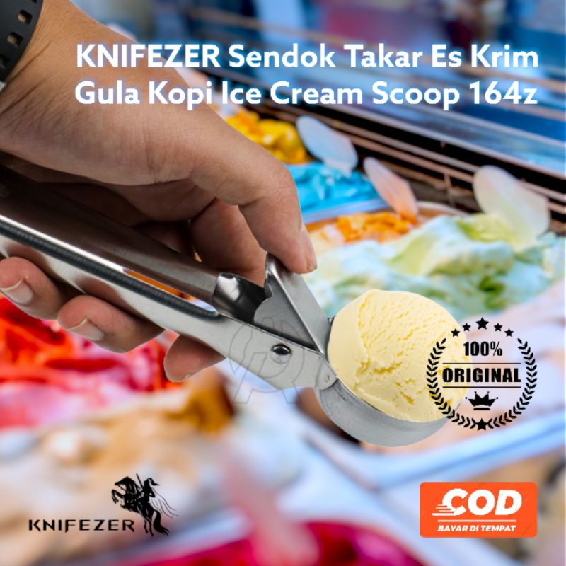 TERMURAH KNIFEZER Sendok Takar Es Krim Gula Kopi Ice Cream Scoop Spoon 164z