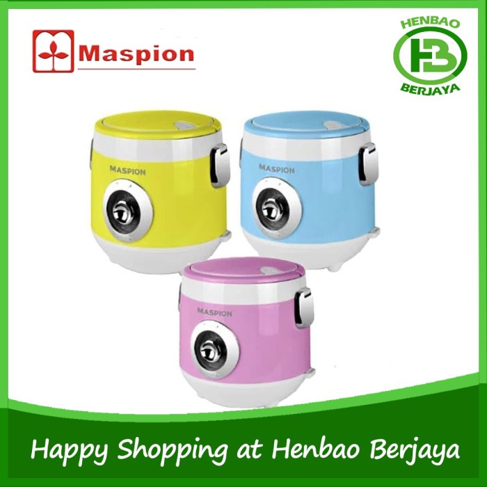 MASPION RICE COOKER KECIL TRAVEL COOKER MINI 0.5LITER MRJ053 MRJ 053
