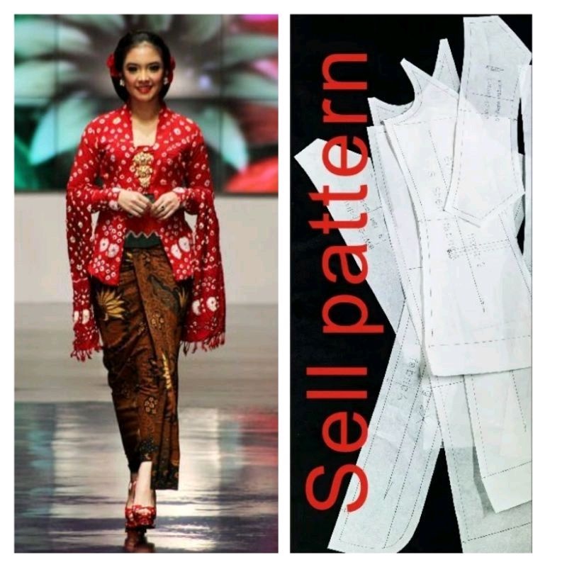 Pola Baju Kebaya Kutu Baru Dewasa (JUAL POLA BUKAN BAJU)