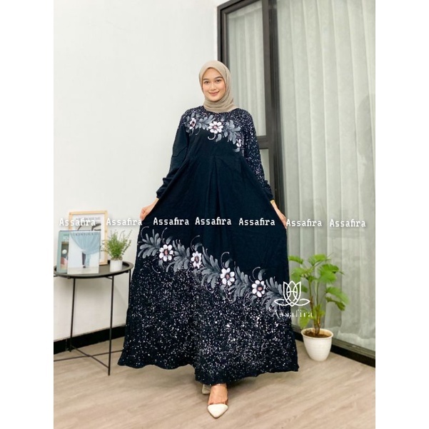 GAMIS LUKIS TERBARU DAN KEKINIAN KAIN ADEM DAN TEBAL GAMIS Twill RAYON DRESS DAILY FASHION WANITA MUSLIM