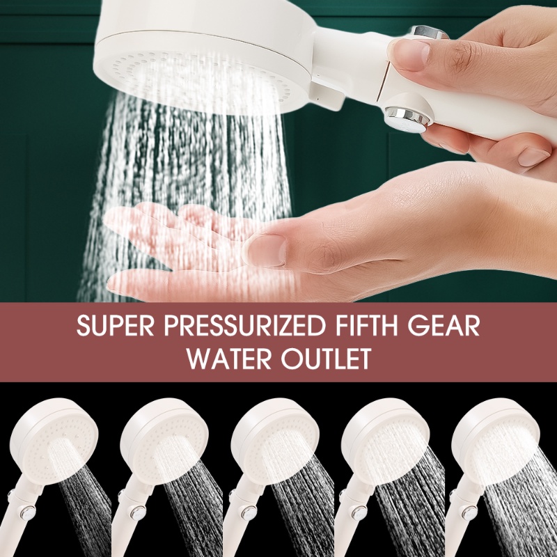 5mode Kepala Shower Adjustable Tekanan Tinggi One-key Stop Sprinkler Hemat Air Untuk Aksesoris Kamar Mandi