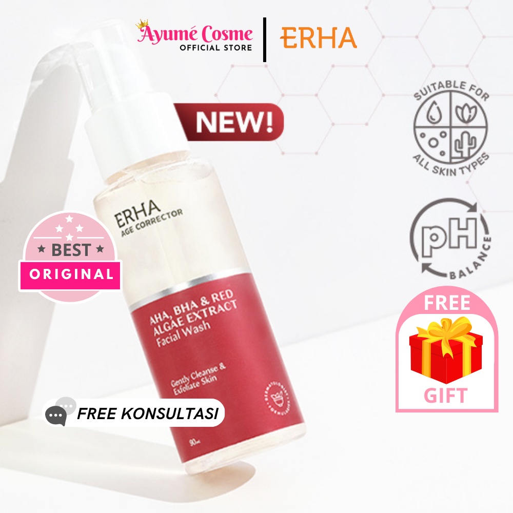 AYUME || ERHA AGE CORRECTOR AHA, BHA & RED ALGAE EXTRACT FACIAL WASH | ERHA SKINCARE | ERHA