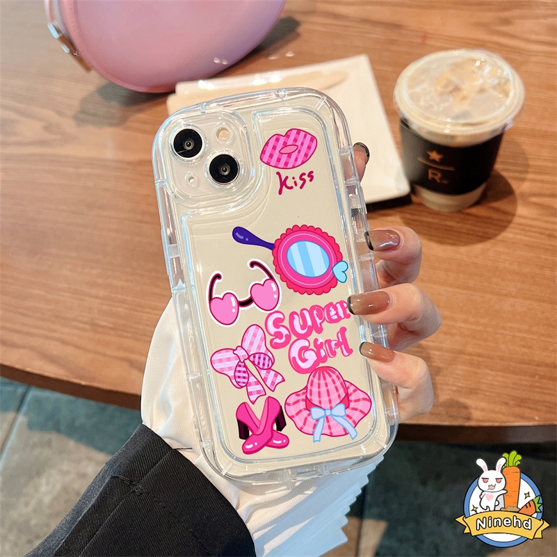 Soft Case Silikon Bening Desain Lnes Lipstick Sabun Tahan Gores Untuk iPhone 14 13 12 11 Pro Max X Xr Xs Max 8 7 6 6s Plus Se20