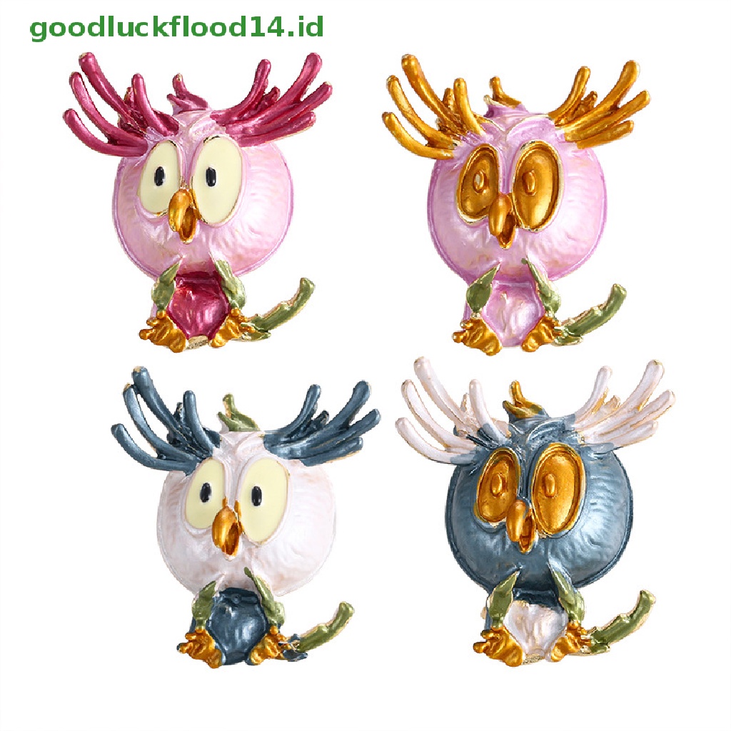 [GOOGFOUR] Enamel Owl Bros Pin Hewan Kristal Pesta Pernikahan Bros Pin Hadiah [TOP]