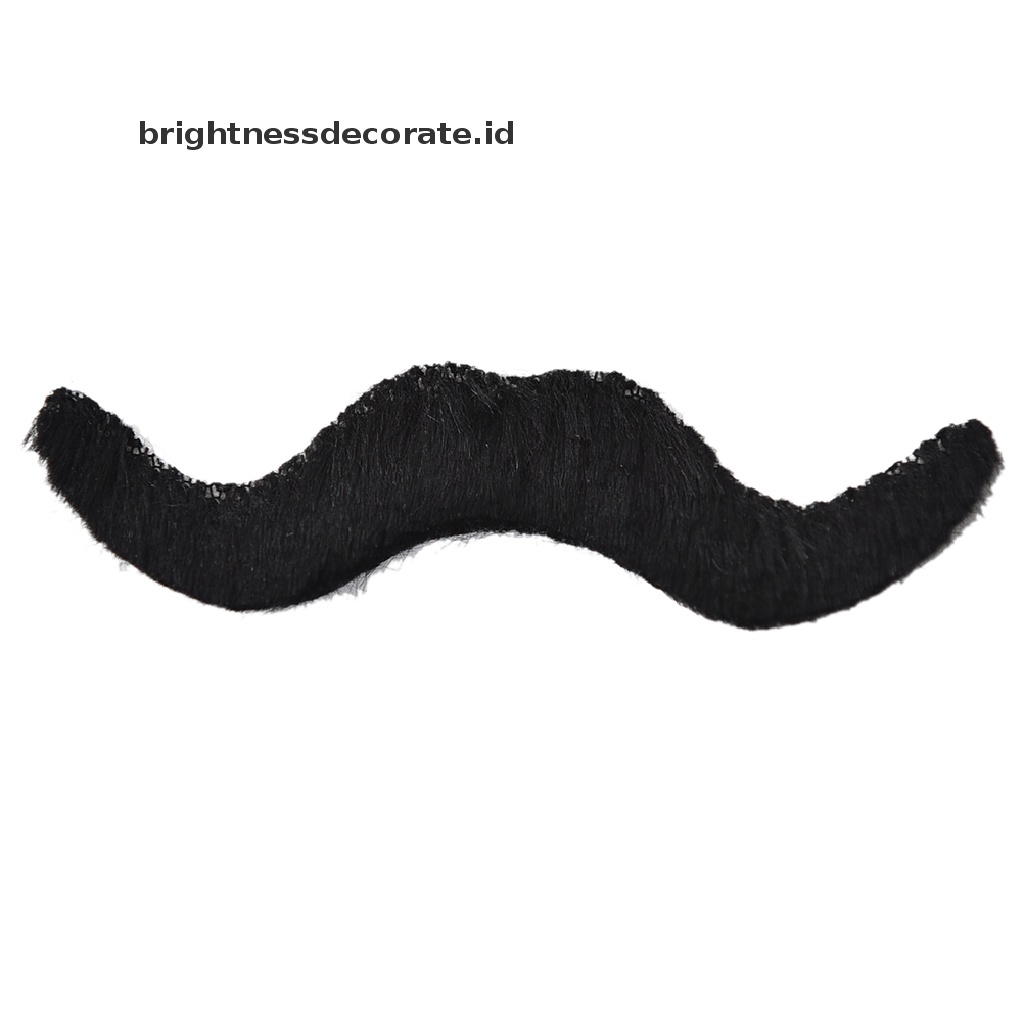 [Birth] 12pcs Set Pria Hitam Kumis Palsu Kumis Jenggot Lucu Pesta Kostum Halloween [ID]