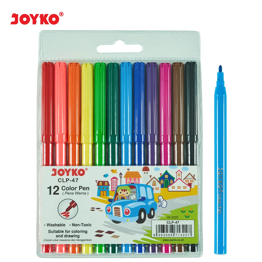 Color Brush Pen / Pena Kuas Warna Joyko CLP-47 12 Warna Color CLP47