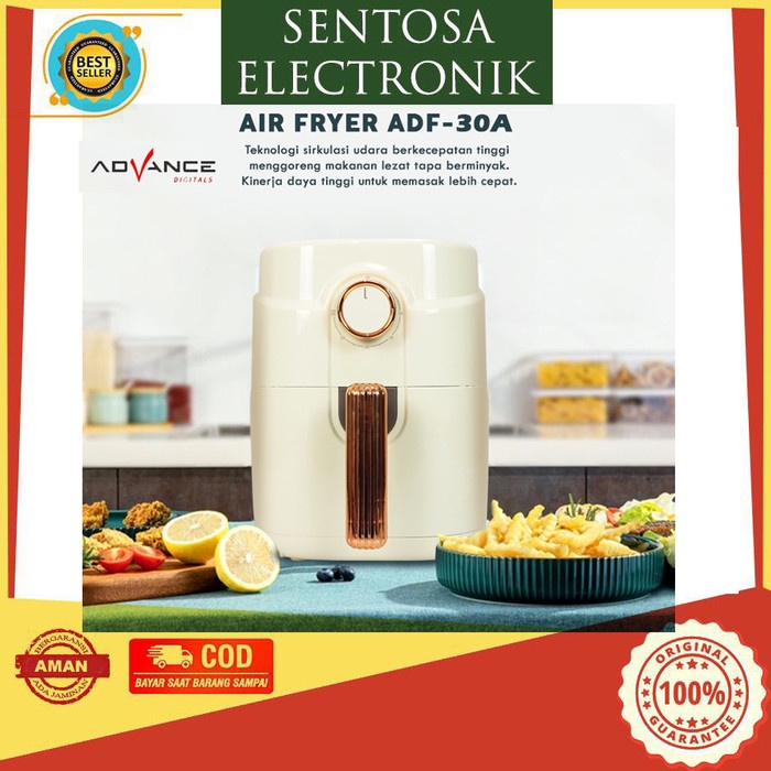 Fryer Advance Air Fryer Adf-30A 3L Low Watt - Penggorengan Tanpa Minyak