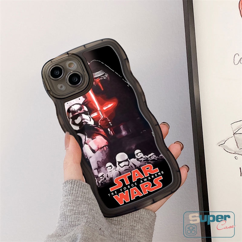 Casing Vivo Y20 Y17 Y35 Y11 Y15s Y02 Y16 Y02s Y21 Y12 Y22s Y15 Y12s Y12i Y22 V20 V21 V25E V25 Y75 Y21s Y33s Y15A Y91 Y30 Y50 Y91C Merek Trendi Star Wars Soft TPU Wavy Edge Case