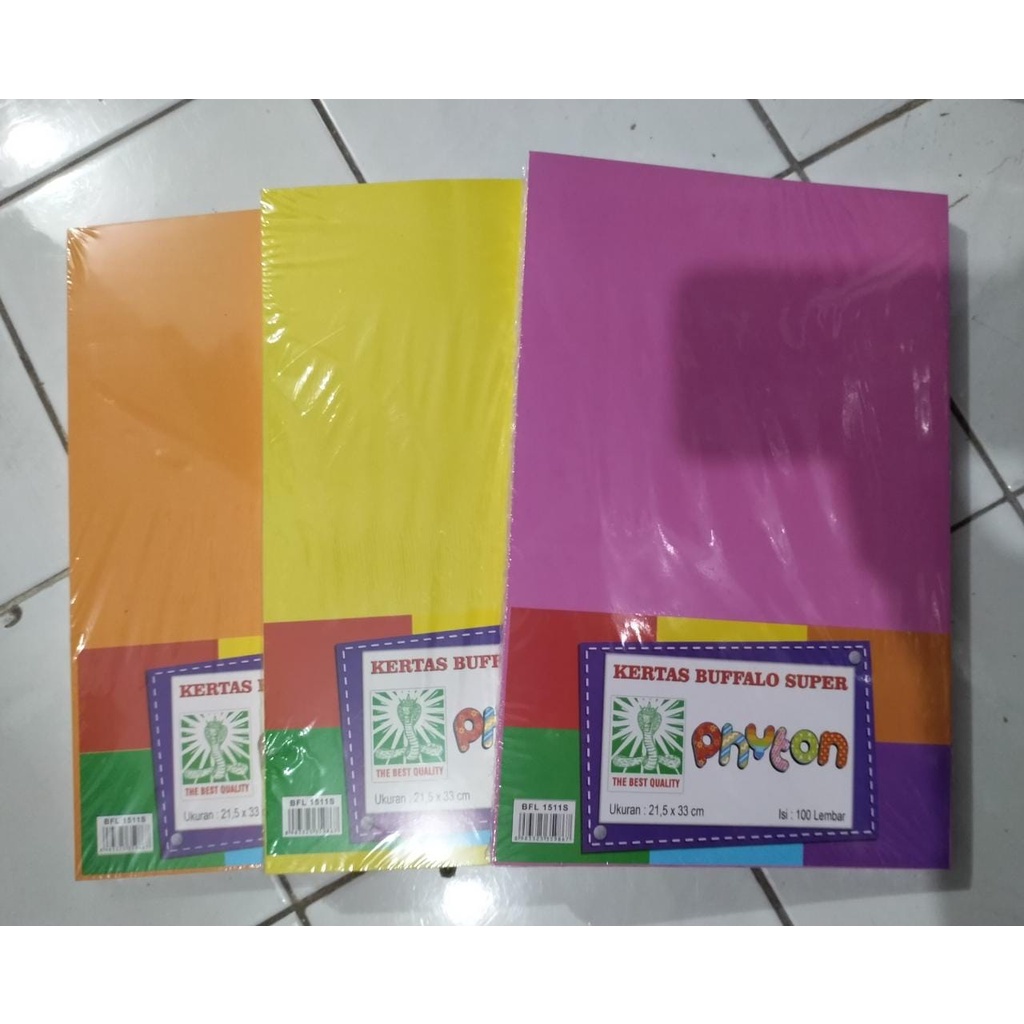 

Kertas Cover Jilid F4 / Brief Card (BC) Merk Random / Buffalo Super