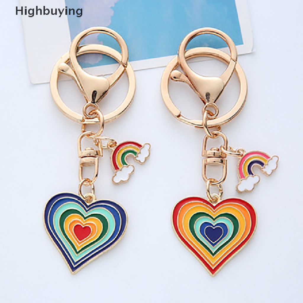 Hbid Multicolor Love Heart Gantungan Kunci Holder Untuk Wanita Trendy Gantungan Kunci Mobil Tas Pendan Glory