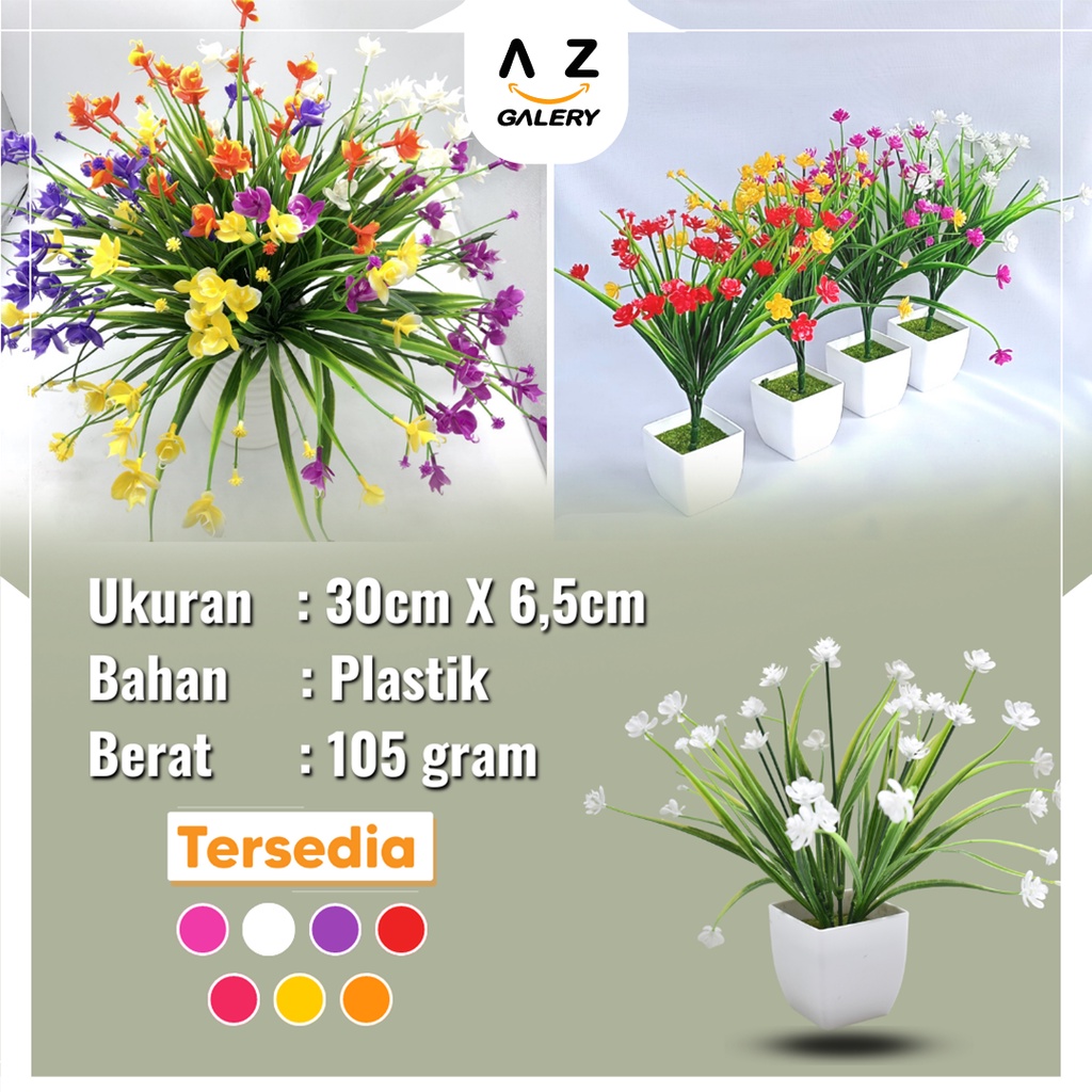 Tanaman Bunga Hias Pot Tanaman Plastik Ornamen Hiasan Rumah Decoration Artificial Flower Pajangan Hias Daun Bunga Sintetis Azgalery PBP42