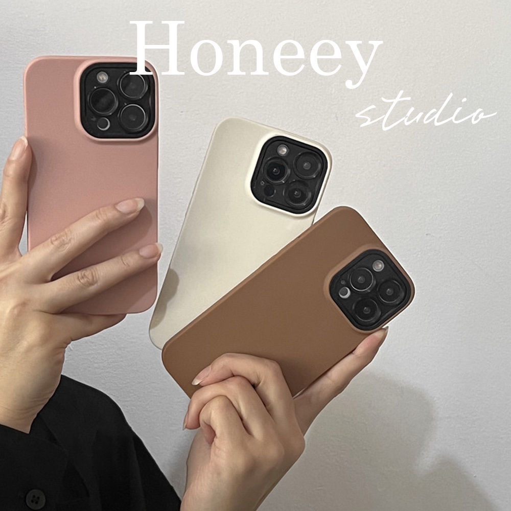 Soft Case TPU Matte Shockproof Warna Coklat Kopi Untuk IPhone 11 7Plus 8Plus XR 14 13 12 Pro Max