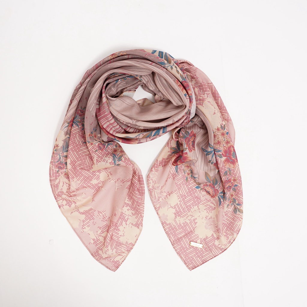 ALIF HIJAB SEGI EMPAT MOTIF PARIS PREMIUM KOREA - MAGELLAN IN ROSE KISS ( SPR-D3-005 )