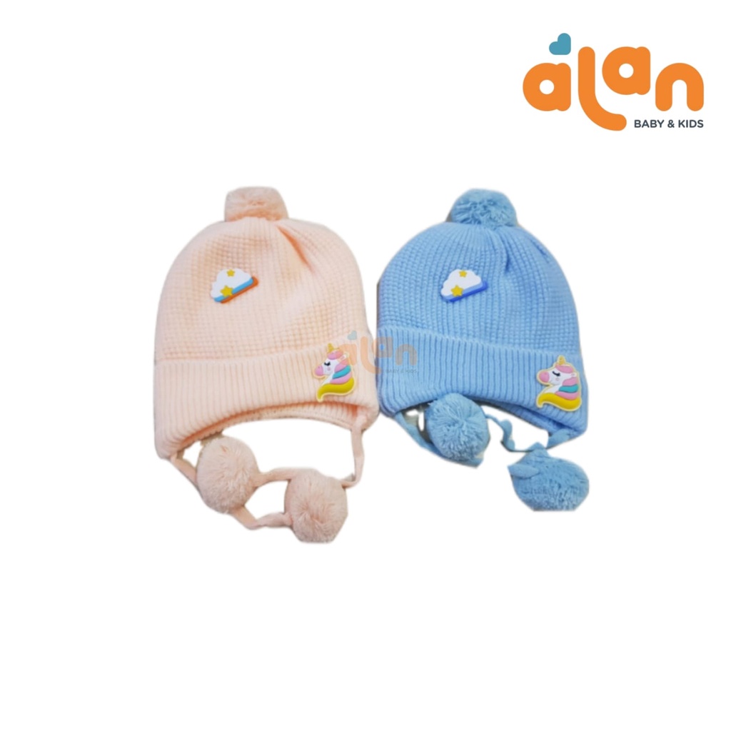 Topi Rajut Unicorn Karet Tempel ( TP-RUKT ) WARNA RANDOM