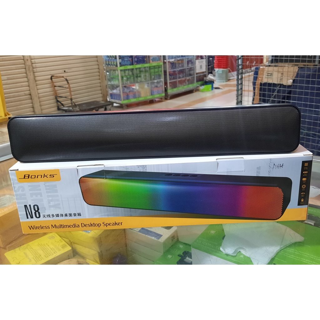 SPEAKER BLUETOOTH LED PANJANG PORTABLE WIRELESS SPEAKER VERSI N8