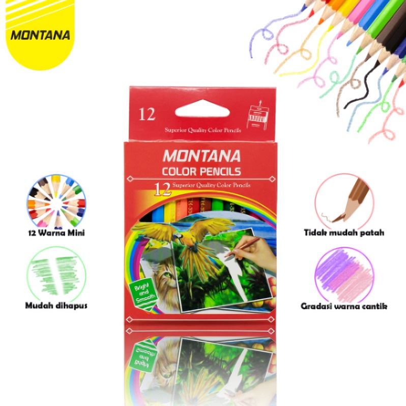 

Pensil Warna / Pensil Warna Kayu Isi 12 Warna Pendek Montana