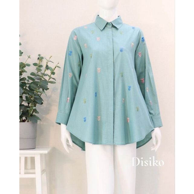 Terbaru , Blouse Casual Katun Import Bordir , Original Disiko Exclusive , Atasan wanita muslimah mur