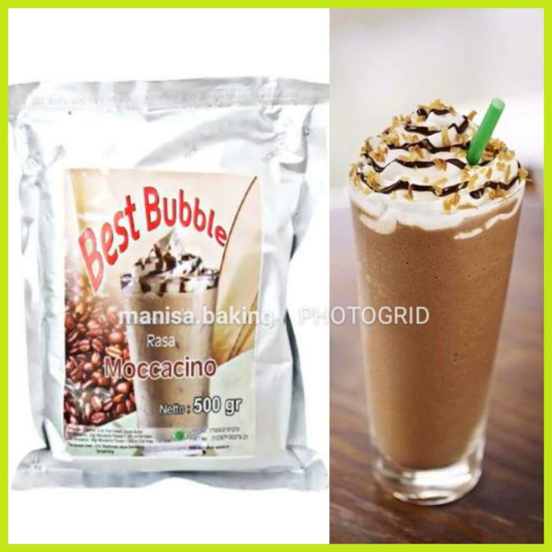 

BEST BUBBLE SERBUK MINUMAN RASA MOCCACINO 250 GR REPACK ICE BLENDED POWDER DRINK