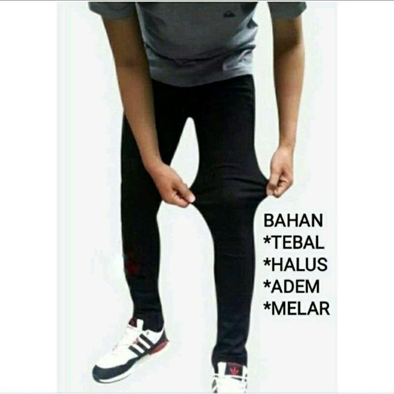 CELANA CHINO PANJANG PINGGANG KARET RIP KOLOR MELAR