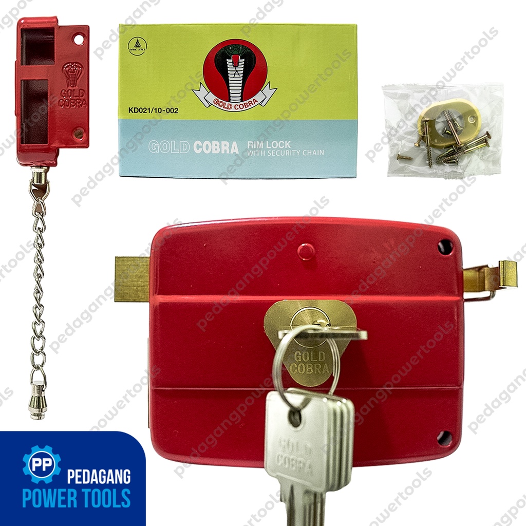 COBRA MERAH KUNCI PINTU BESI OTOMATIS GERBANG PAGAR GARASI RIM LOCK