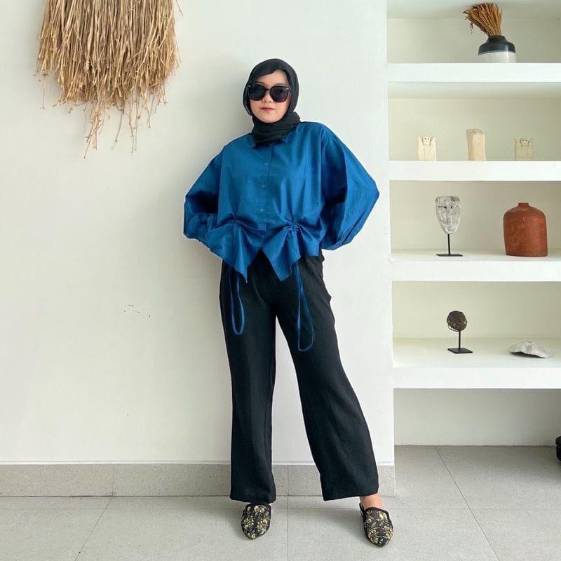 Kemeja Katun Oversize Serut Depan - Katun Shirt Oversize