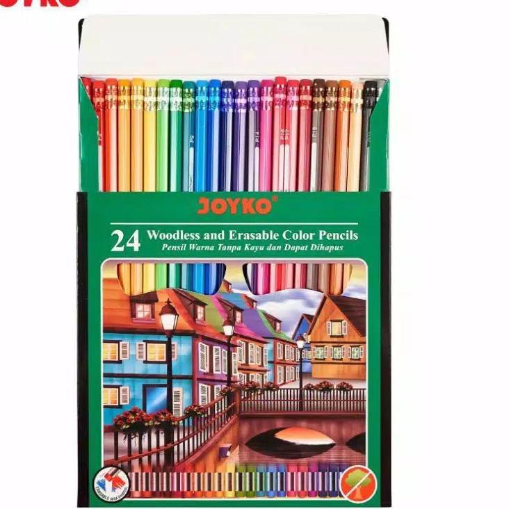 

Kekinian Pensil Warna CP-115 24 Warna Joyko Erasable Woodless Colour Pencil/Dapat Dihapus