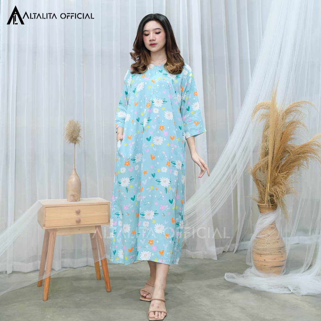 Daster Gamis Rayon Kekinian Lengan Tangan 3/4 Panjang Semata Kaki Busui Jumbo LD 120 Murah