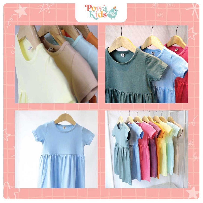 Powa Kids Natsu Summer Basic Dress | Baju Dress Anak