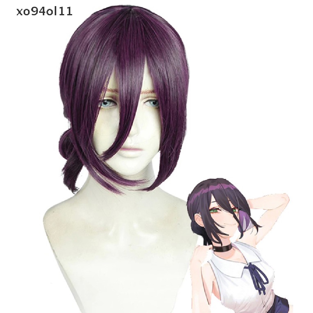 Xo Reze Cosplay Wig Anime Rantai Man Ungu Coklat Ponytail Rambut Pelucas Halloween Karnaval Pesta Kostum Bermain Peran OL