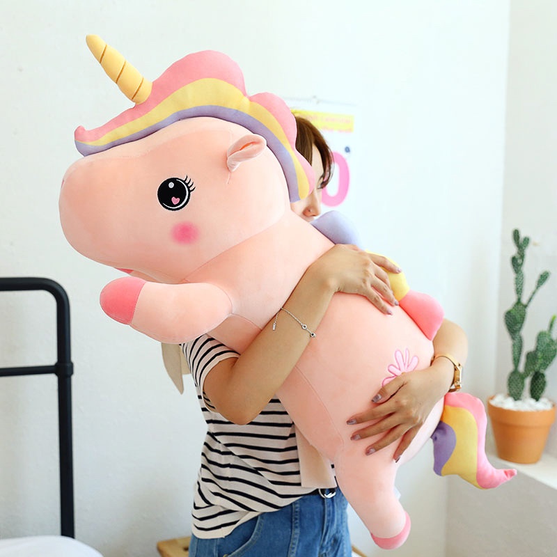 Boneka Unicorn Sayap Soft Jumbo Bahan Katun Plush Lembut