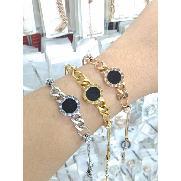 gelang rantai b*lgar*  fashion wanita titanium anti karat anti luntur