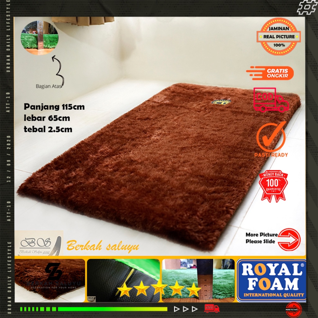 Sajadah Bulu Rasfur Polos 115x65x2.5cm/ Sajadah  premium/motip kabah ka'bah / non anti slip