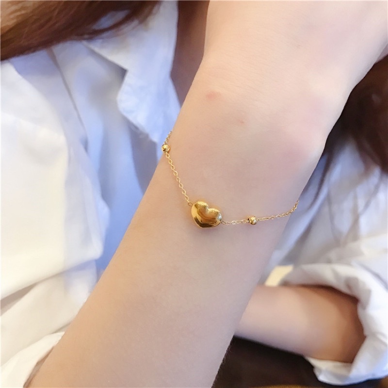 gelang kaki titanium hati cantik gold simple terbaru jedar