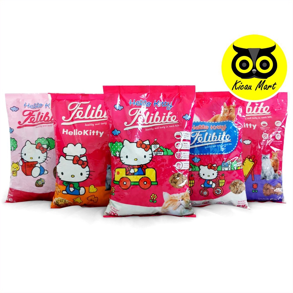 Makanan Kucing Felibite Pakan Kering Kucing Anabul Freshpack 500 Gram Hello Kitty Cat Dry Food Filibite Feli Bite Ikan Tuna Salmon Donat Not Repack