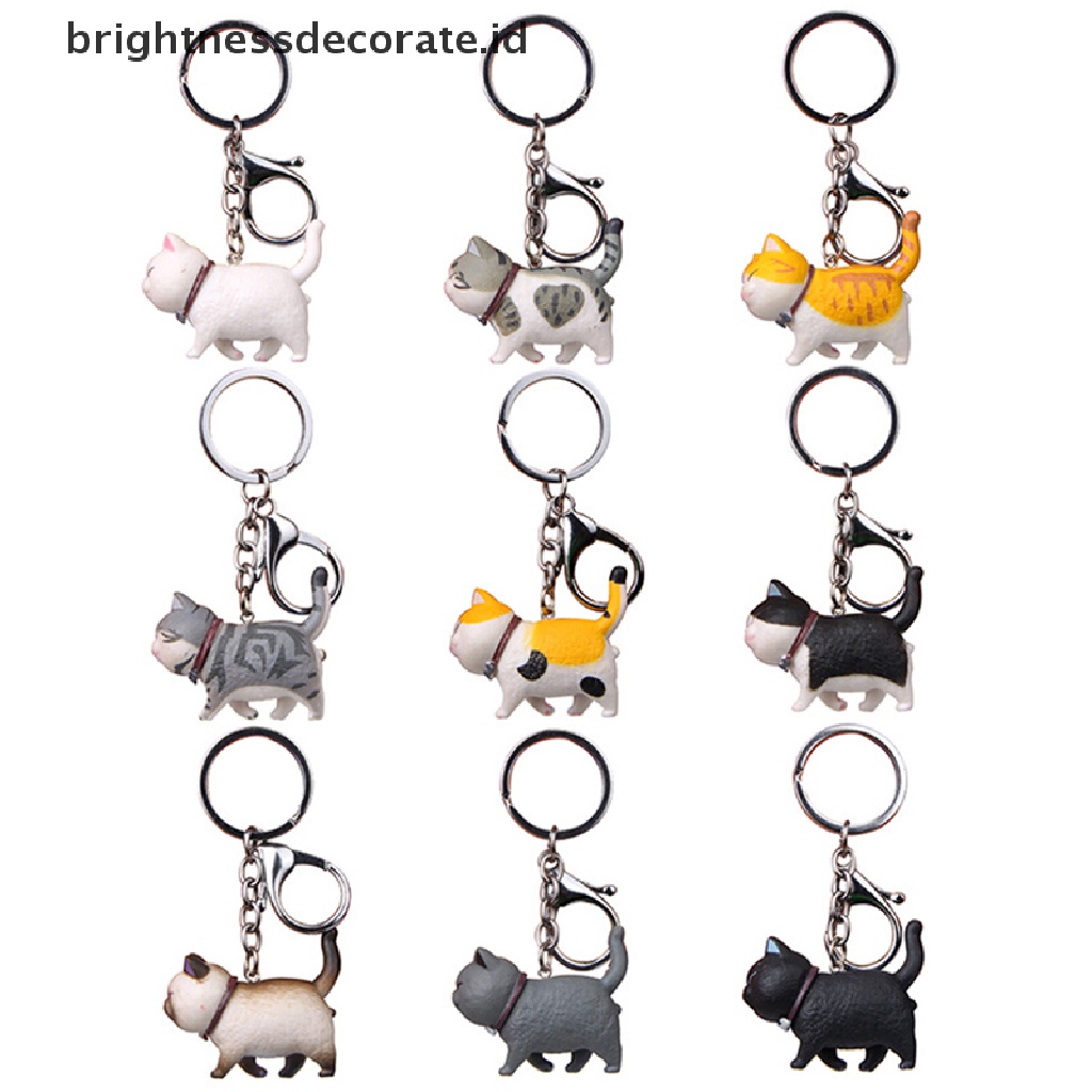 [Birth] New Lovely Cat Kitten Keychain Gantungan Kunci Handbag Liontin Ornamen Hadiah Mainan Anak [ID]