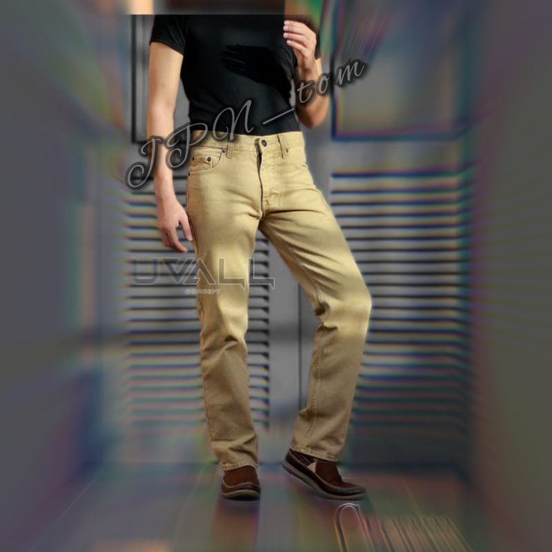 CELANA JEANS CREAM JUMBO PRIA BIG SIZE 36 37 38 39 40 41 42 43 44 45 46 DENIM JINS POLOS KREM BIGSIZE LEVI S M L XL UKURAN BESAR REGULER WARNA KHAKI BAHAN TEBAL FORMAL KERJA MODEL STANDAR REGULER TIDAK MELAR