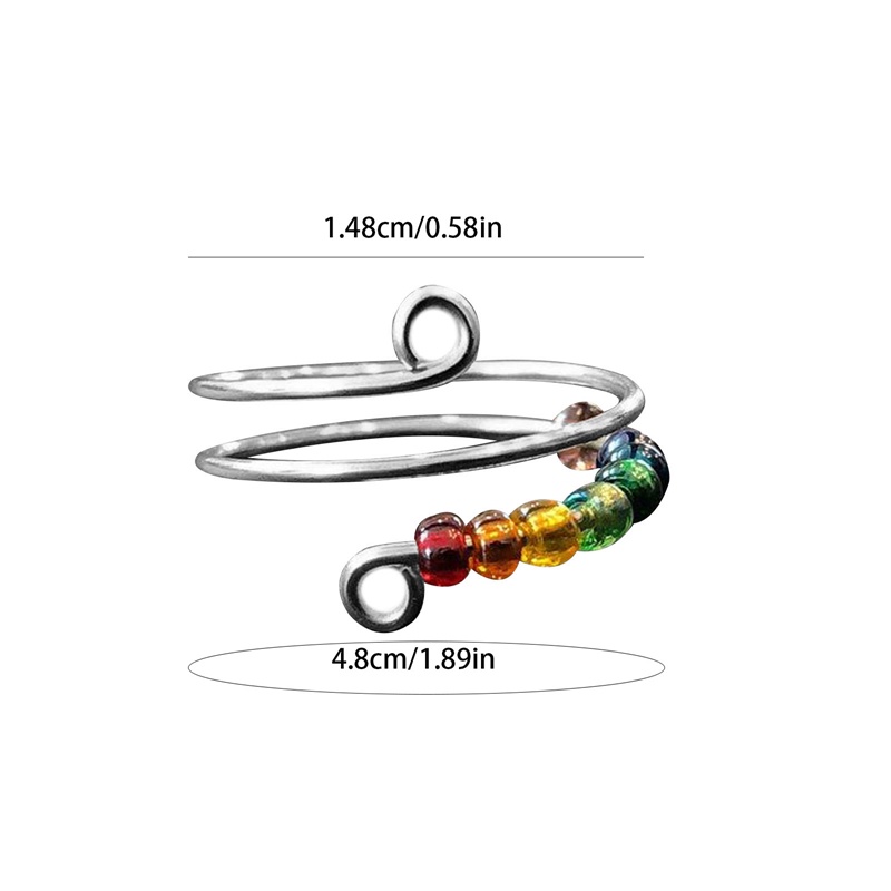 Fidget Bead Rings For Anxiety Copper Spinner Ring Cincin Anti Kecemasan Berputar Cincin Pereda Stres