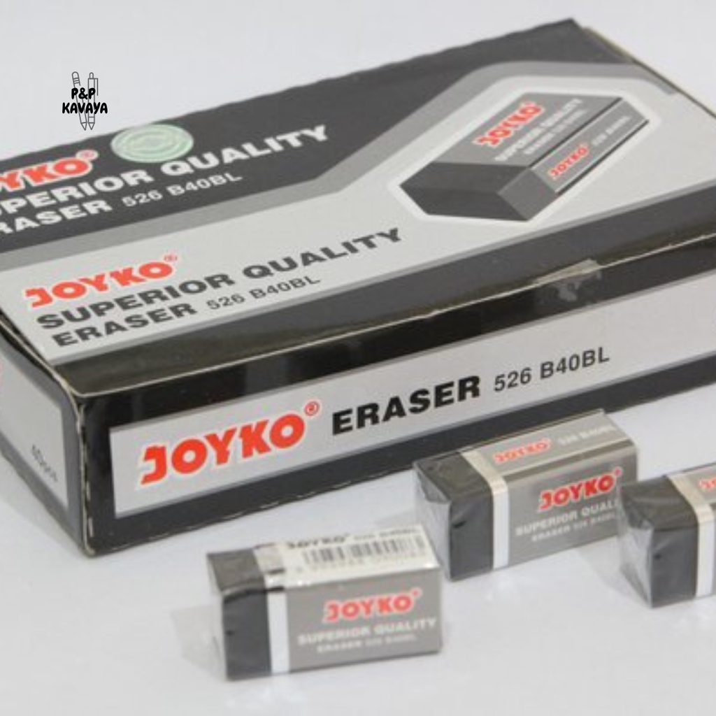 

PENGHAPUS PENSIL JOYKO 526-B40P PUTIH / 526-B40BL HITAM 1 BOX 40 PCS