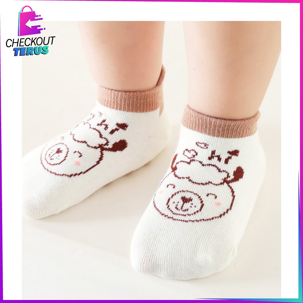 CT P544 Kaos Kaki Anak Bayi Balita 0 3 tahun Animal Sock Anti Slip Unisex Laki Laki Perempuan Anti Licin Import