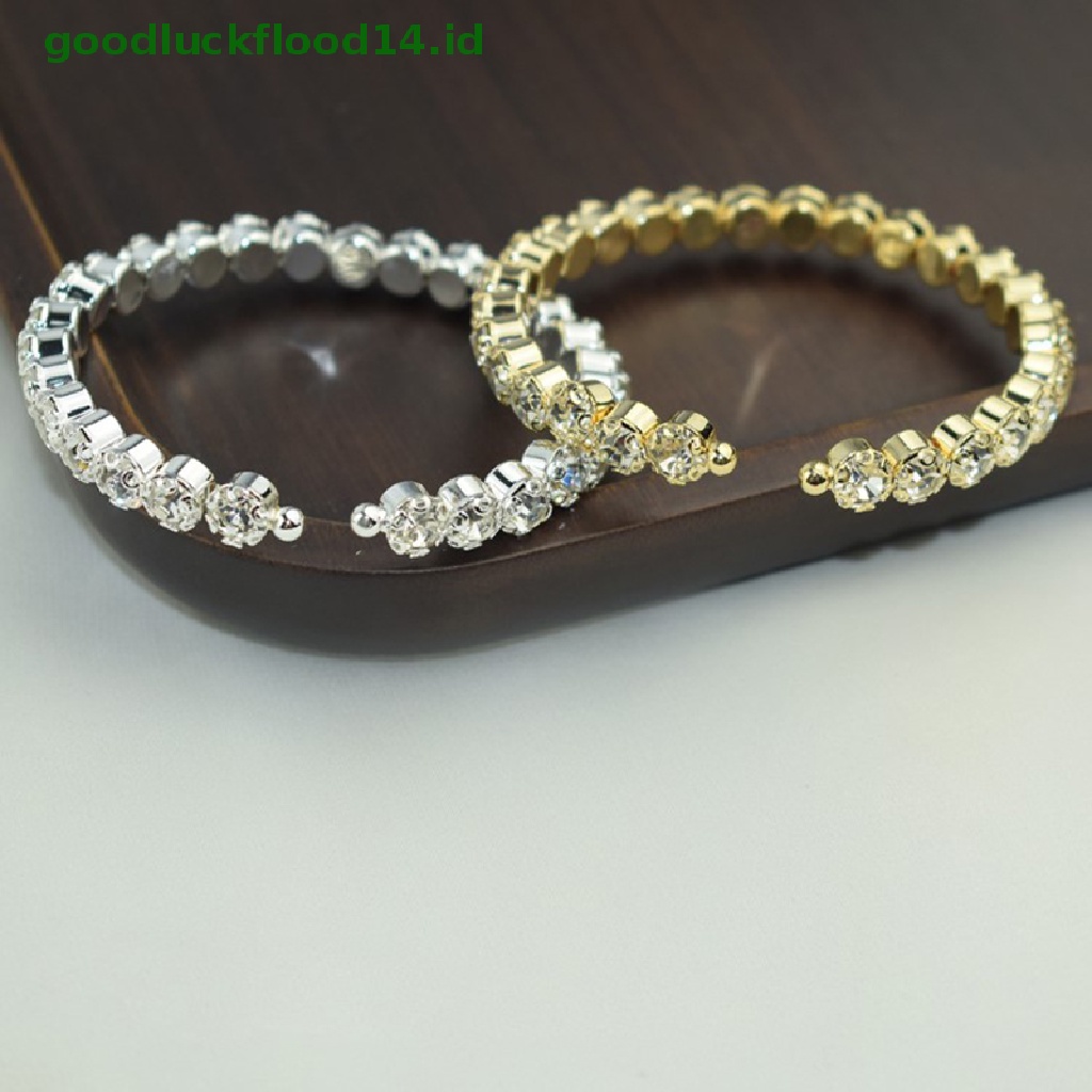 [GOOGFOUR] Kristal Mutiara Gelang Wanita Berlian Imitasi Multi-layer Adjustable Bangles Manset Berlapis Emas Perak Pesona Gelang Perhiasan Hadiah [TOP]