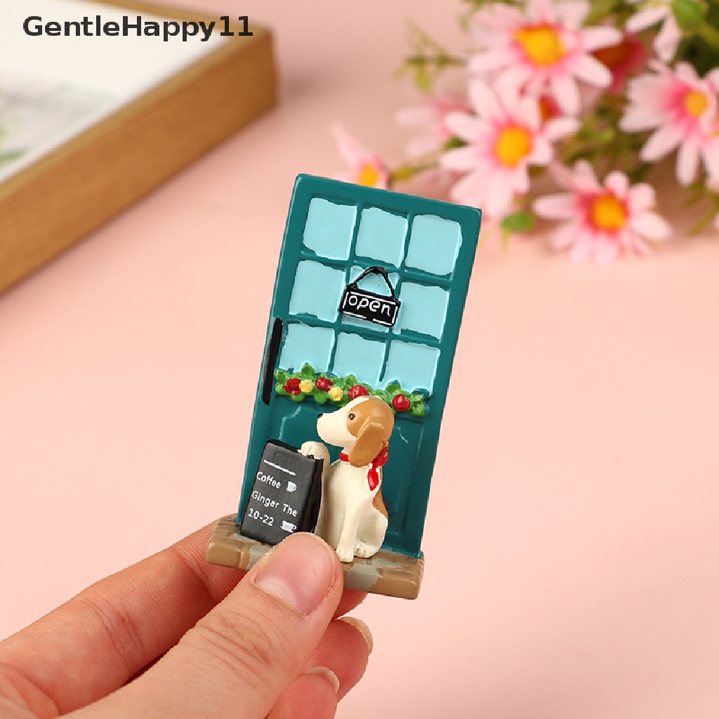 Gentlehappy Dollhouse Miniture front door bouquet Anjing Taman Rumah Rumah Dekorasi Mainan id