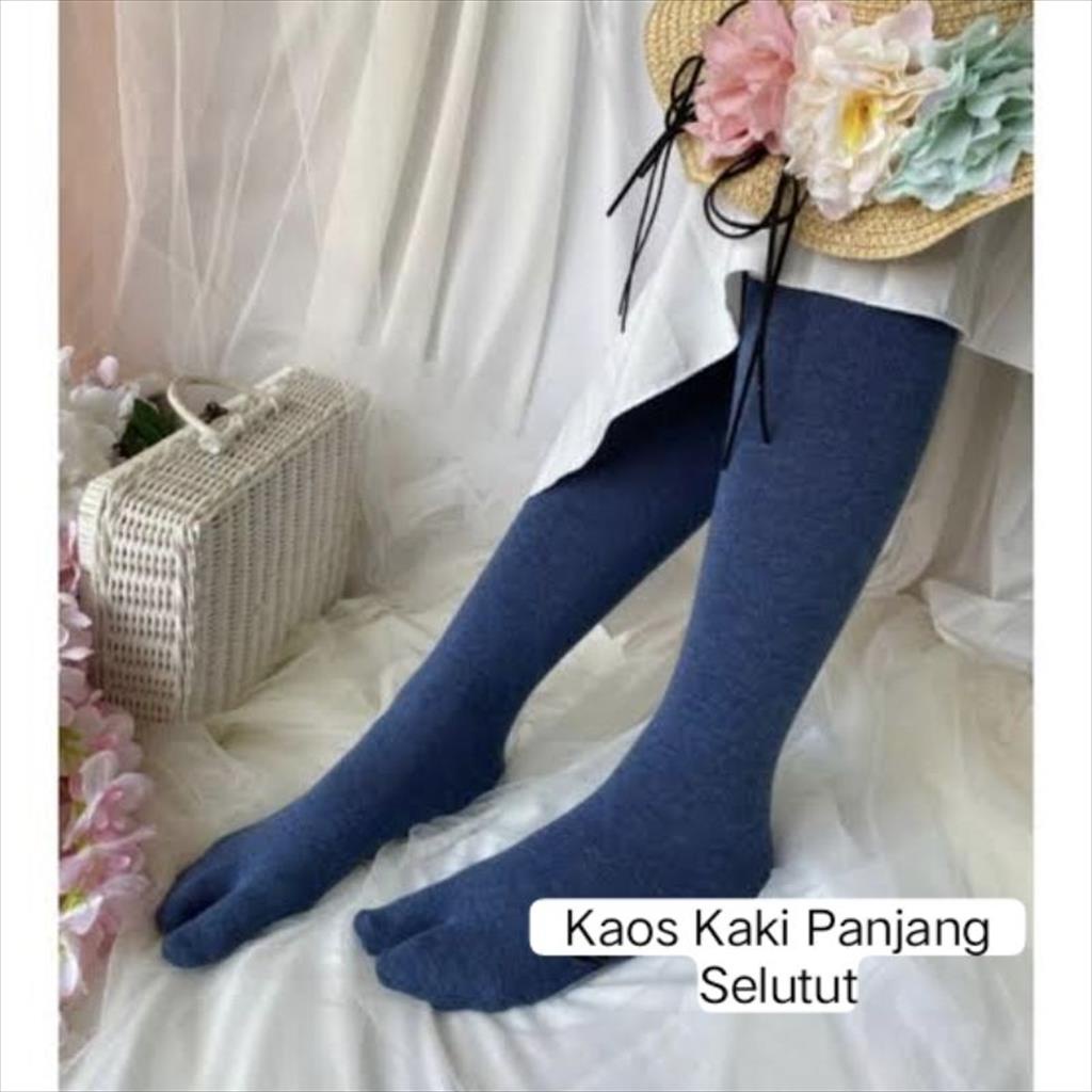 OTS 493. Kaos Kaki Muslimah Jempol Panjang Selutut Kaos Kaki Jari