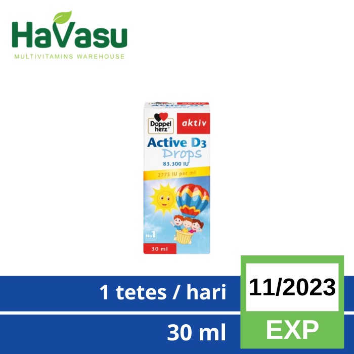 Doppelherz Active D3 100IU Drops Vitamin D3 Anak 100 IU Baby 1+ Year