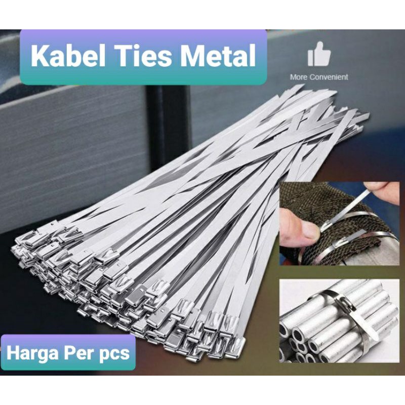 Kabel Ties Metal Eceran - Tali Tis 100mm 150mm 200mm 250mm 300mm 350mm Cable Ties Stainless Steel 4.6 x 100 150 200 300 350 mm