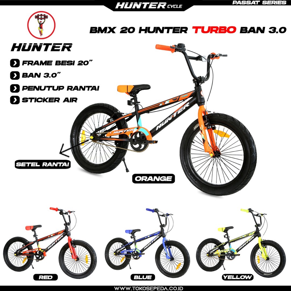 SEPEDA ANAK BMX 20 INCH HUNTER ORIGINAL TIPE TURBO BAN JUMBO 3.0 TERMURAH BUKAN UNITED PASIFIC TANGO