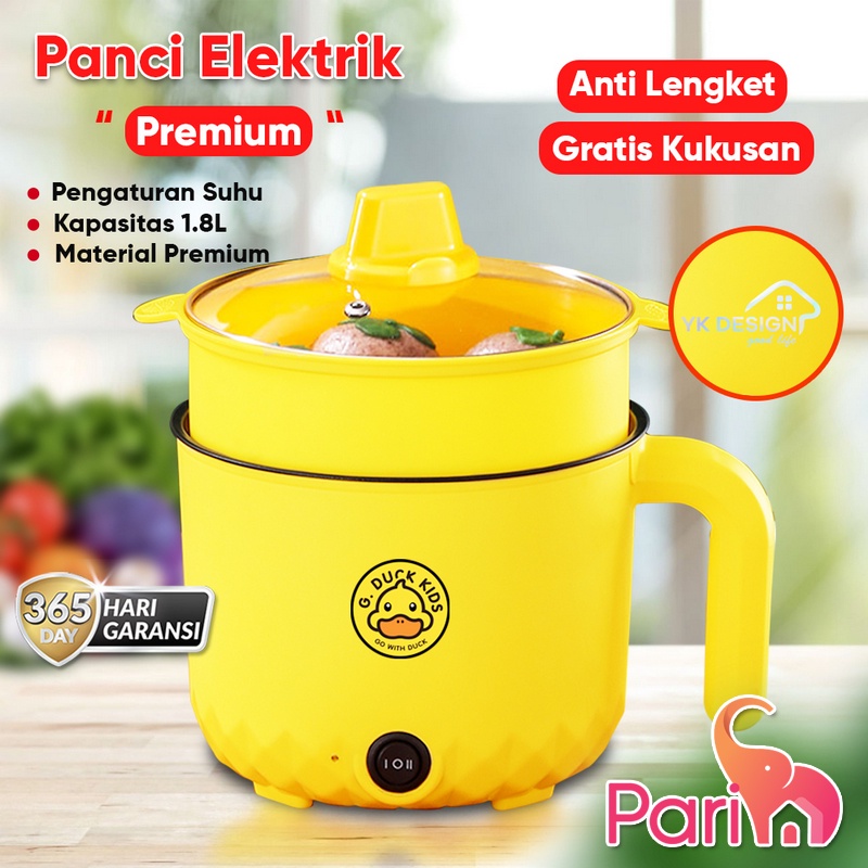 Panci Listrik Multi Fungsi Panci Cooker Serbaguna Anti Lengket Kapasitas 0.8 L YK DESIGN X G.DUCK YK-801AA