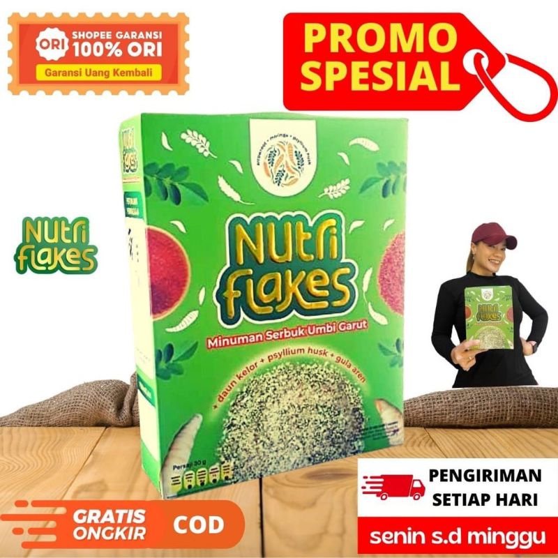 NUTRIFLAKES sereal umbi garut daun kelor/sereal atasi asam lambung