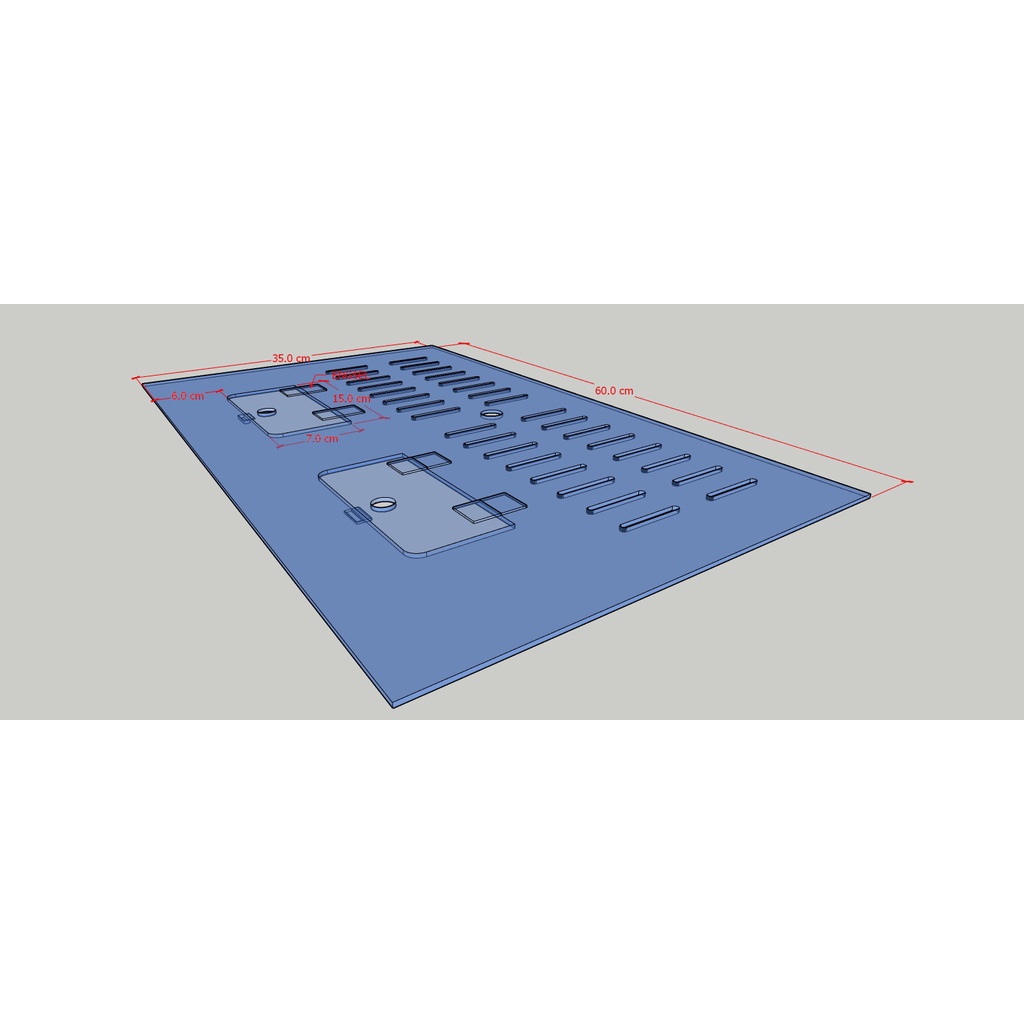 CUSTOM ACRYLIC TUTUP AQUARIUM 60X35 CM+SEKAT 27X30 CM